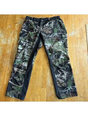 Camo Hunting Pants Tactical Outdoor Under Armour 10 Fits Like 30X26 Stretch